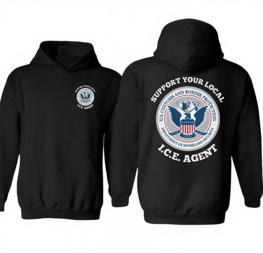 Support Your Local ICE Hoodie 3 Design, Graphic Tees for Women for Men Cotton Fabric