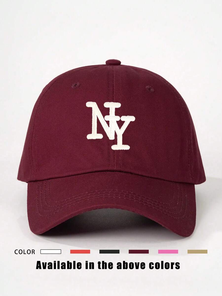 HAT1pc Embroidered “NY” Letter Adjustable Baseball Cap, Outdoor Sunscreen Casual Hat Suitable For Spring Autumn Travel Beach Vacation, Y2K Style For Young Adults