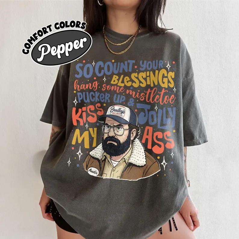 Vintage Mr Murray Kiss My Jolly Shirt, Funny St5 Movie Quote T-Shirt, Stranger Christmas Gift, Santa Murray Xmas Sweatshirt