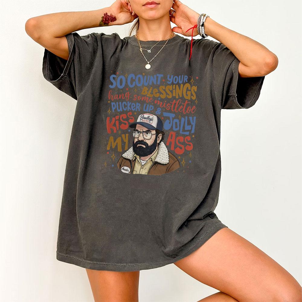 Vintage Mr Murray Kiss My Jolly Shirt, Funny St5 Movie Quote T-Shirt, Stranger Christmas Gift, Santa Murray Xmas Sweatshirt